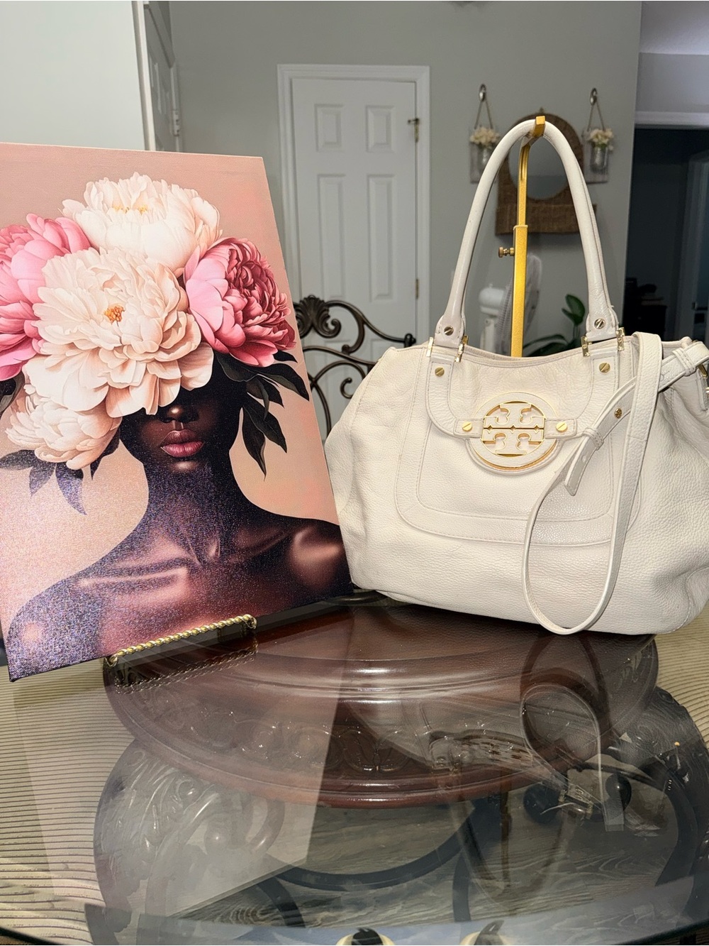 Tory Burch White Leather Satchel
